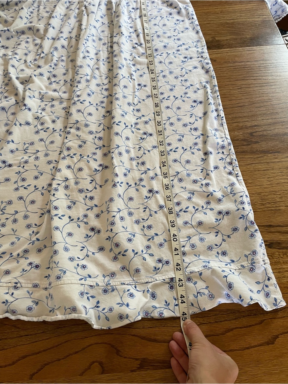 Eileen West Cotton Blue Floral Lace Yoke Nightgown Cottagecore Size XL Grandma - Picture 7 of 10